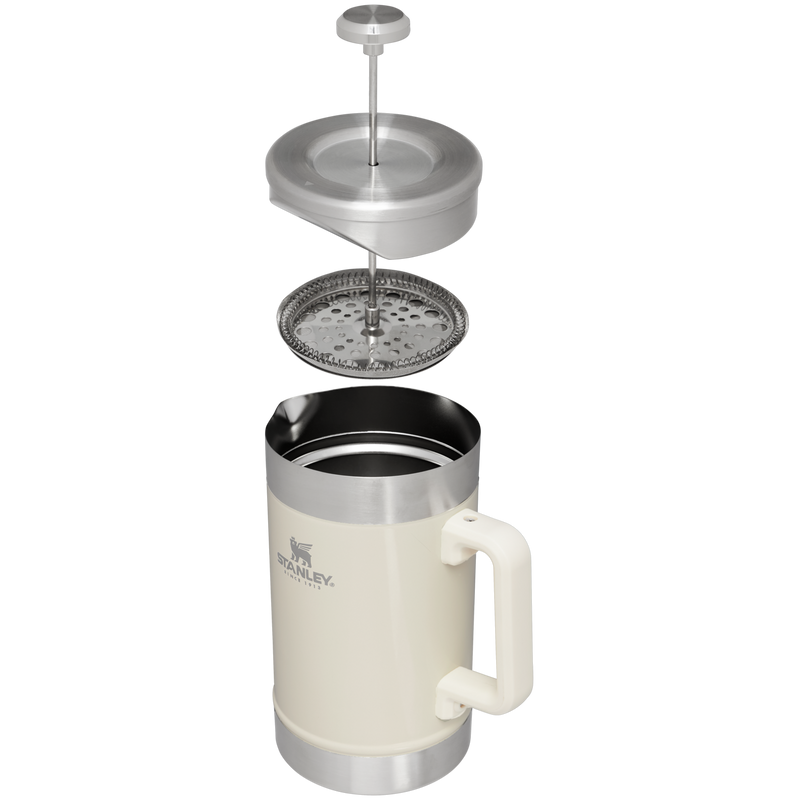 Stanley 1913 Classic Stay Hot French Press 1.4L in Cream Gloss | Querschnitt Anzeigen