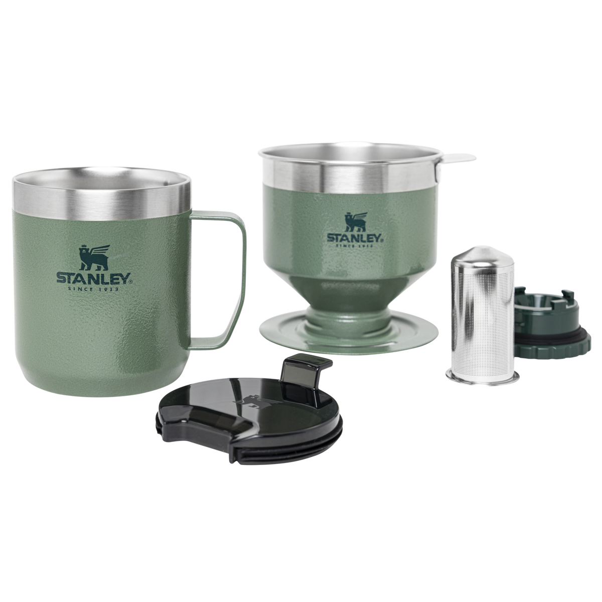 Stanley 1913 Pendleton Yakima Camp Stripes Perfect-Brew Pour Over Set in Hammertone Green | View 1