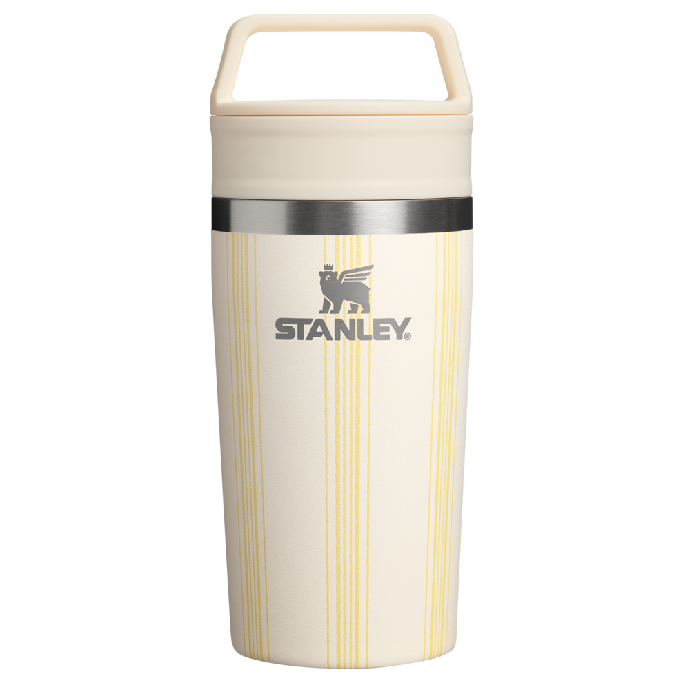 Stanley 1913 Café-To-Go Travel Mug 0.35L in Cream Picnic Stripe | Front View