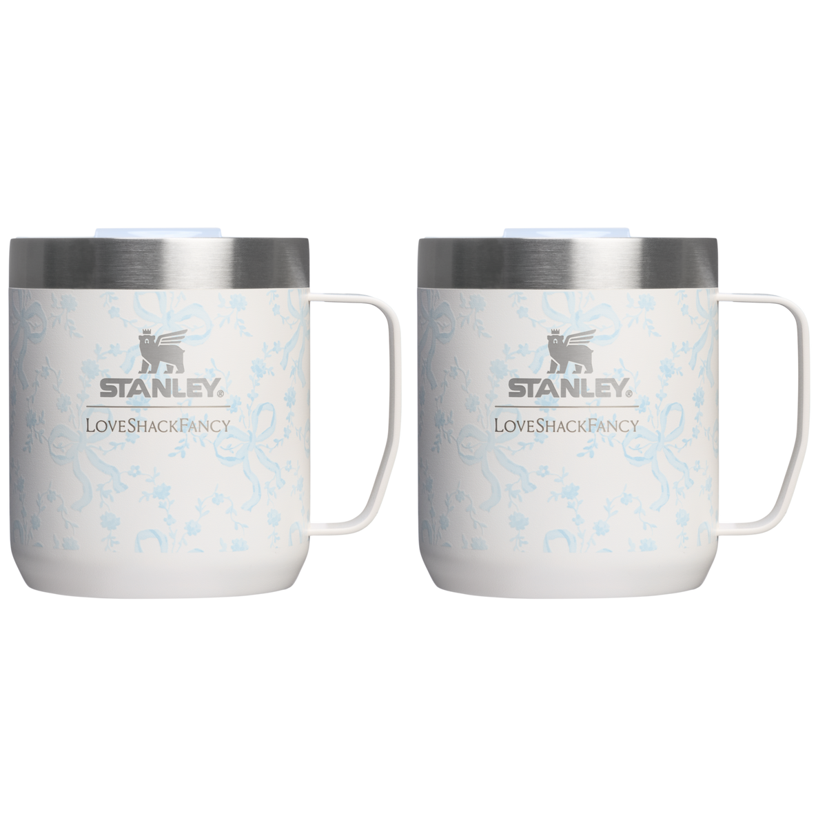 Stanley 1913 Stanley 1913 x LoveShackFancy Camp Mug Set 0.35L in Coquette Bow - Winter Ice | Vorderseite Anzeigen