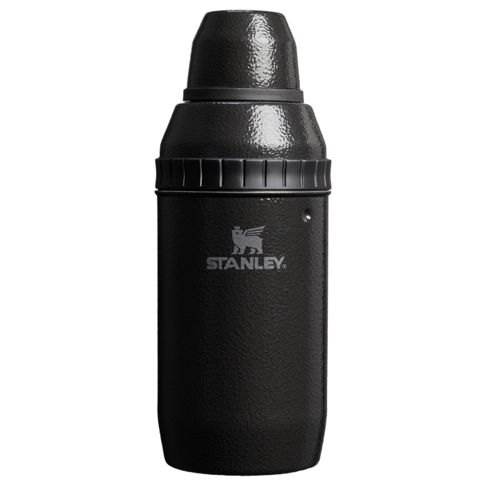 Stanley 1913 Adventure Happy Hour Cocktail Shaker Set in Hammertone Black | Vorderseite Anzeigen