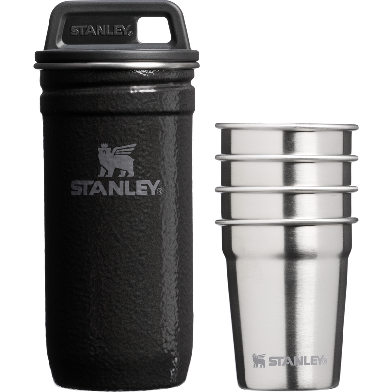Stanley 1913 Adventure Nesting Shot Glass Set in Hammertone Black | Front View