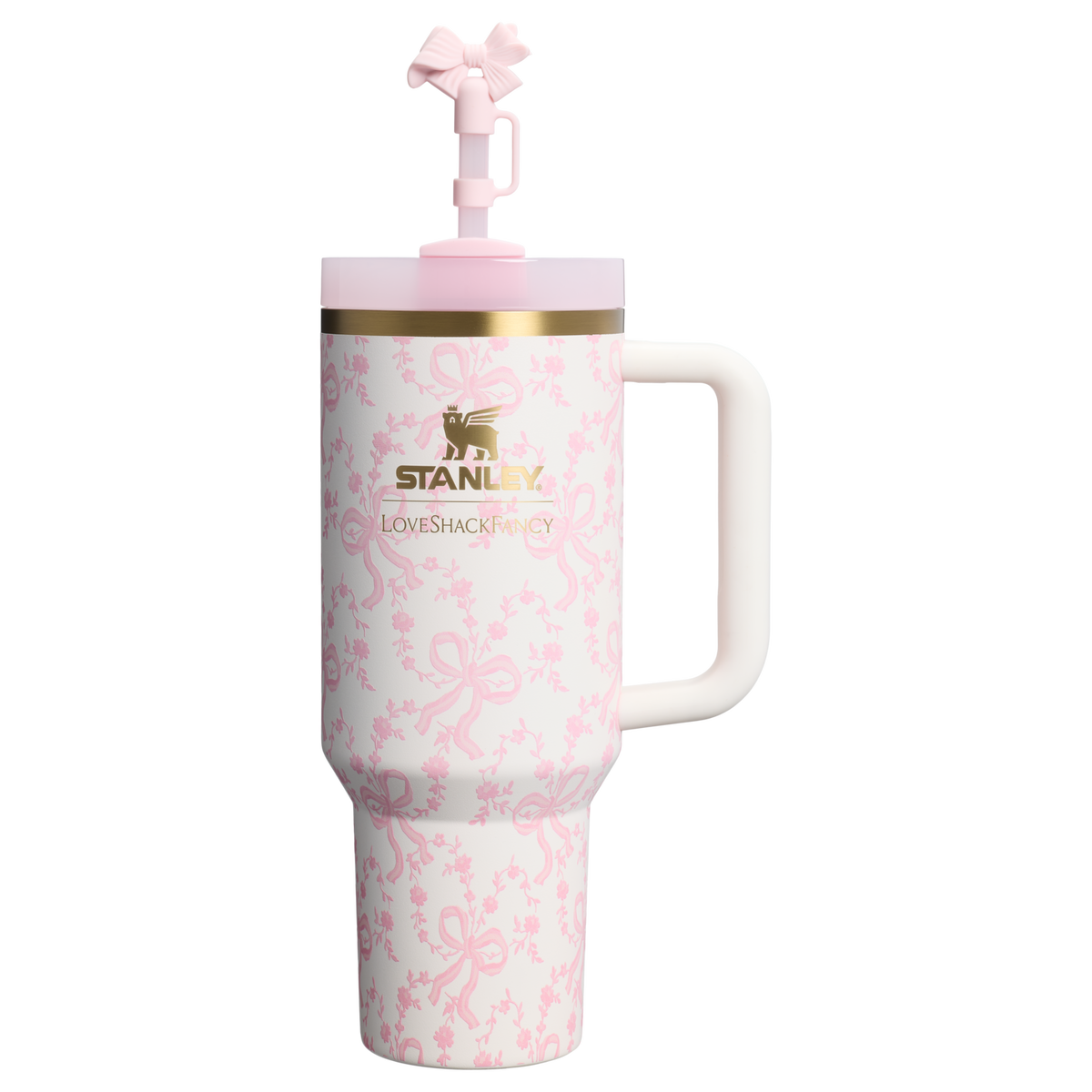 Stanley 1913 Stanley 1913 x LoveShackFancy Quencher® H2.0 FlowState™ Tumbler 1.18L in Coquette Bow - Chantilly | Vorderseite Anzeigen