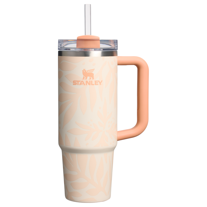 Stanley 1913 Quencher® H2.O Flowstate™ Tumbler 0.8L in Apricot Palms | Vorderseite Anzeigen