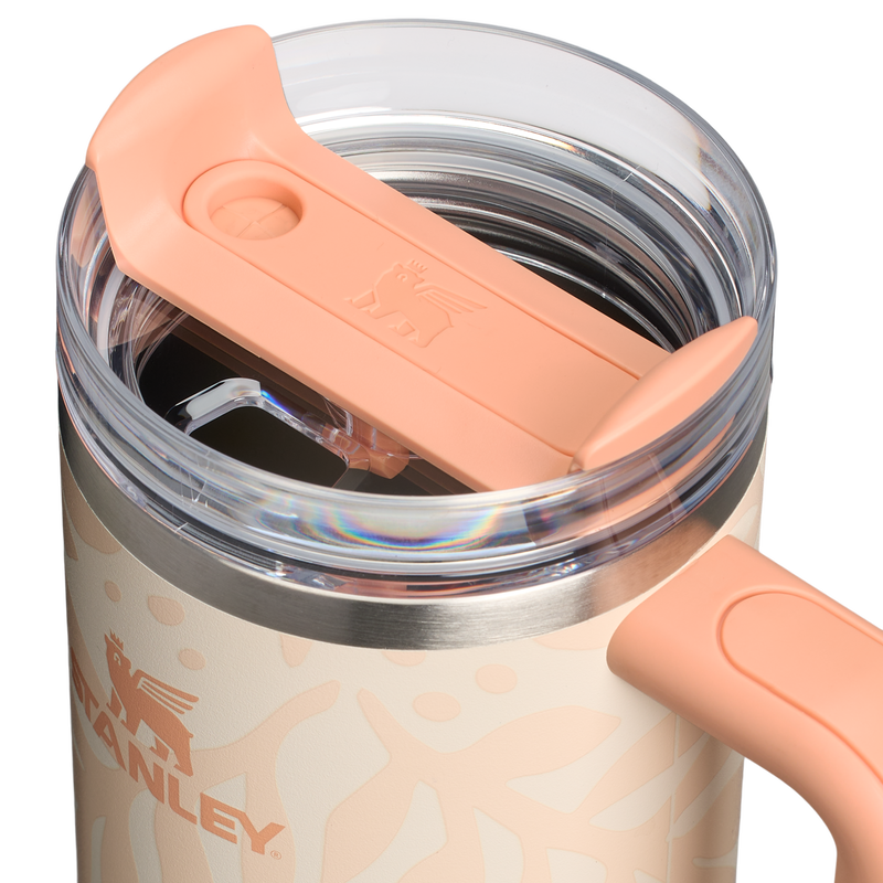 Stanley 1913 Quencher® H2.O Flowstate™ Tumbler 0.89L in Apricot Palms | Coperchio Dettagliato Visualizza