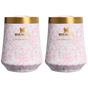 Farbmuster für Stanley 1913 Stanley 1913 x LoveShackFancy Reserve Wine Tumbler Set 2-pack 0.32L in Coquette Bow - Chantilly | Vorderseite Anzeigen
