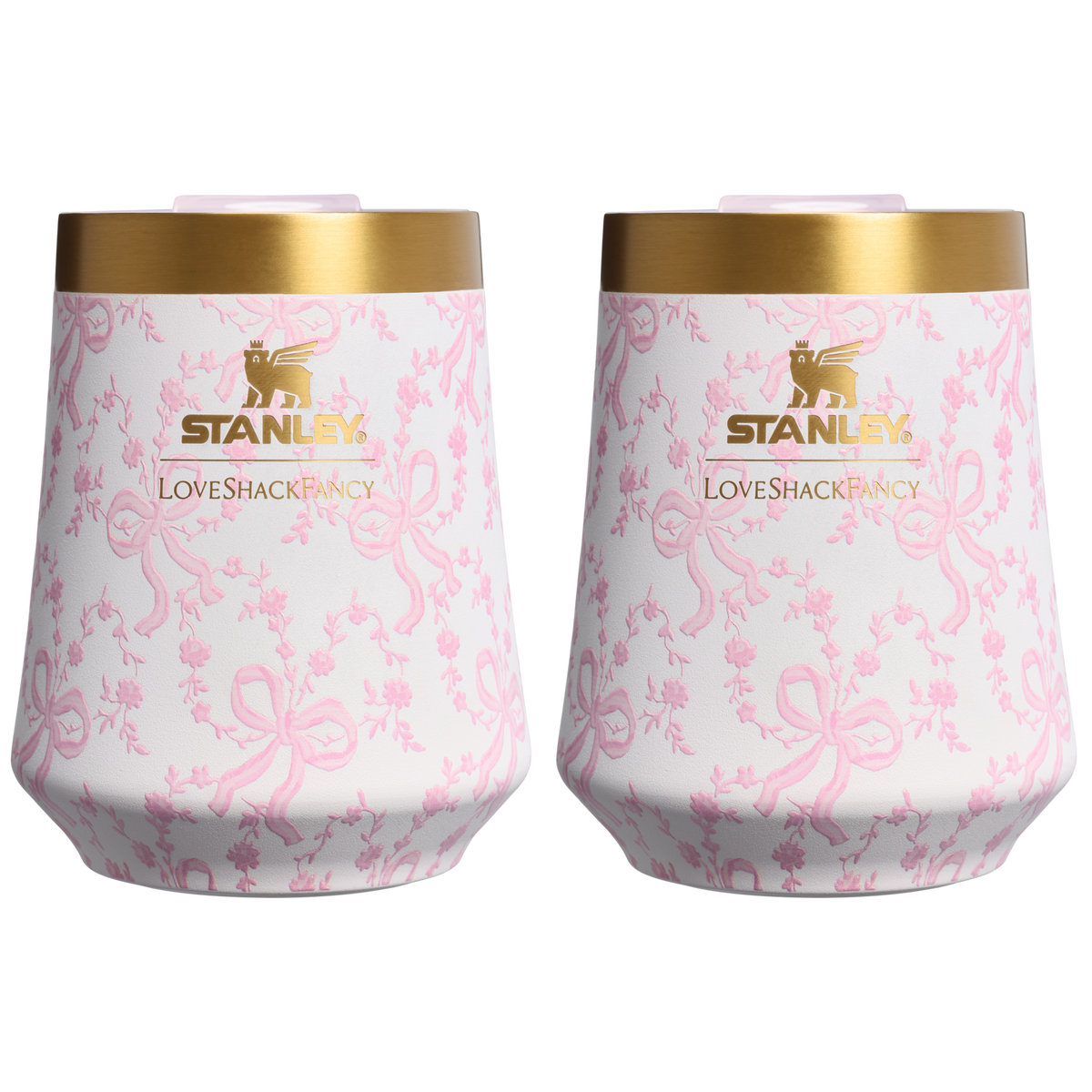Stanley 1913 Stanley 1913 x LoveShackFancy Reserve Wine Tumbler Set 2-pack 0.32L in Coquette Bow - Chantilly | Vorderseite Anzeigen